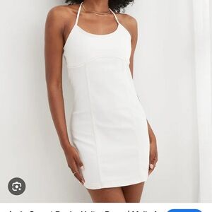 Denim White Halter Dress